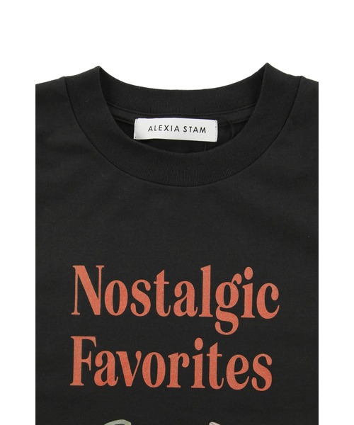 ALEXIA STAM（アリシアスタン）の「Nostalgic Favorites Tee /フロントデザインオーバーTee（Tシャツ/カットソー・レディース・ホワイト/ベージュ/チャコールグレー・FREE）」の11枚目の写真