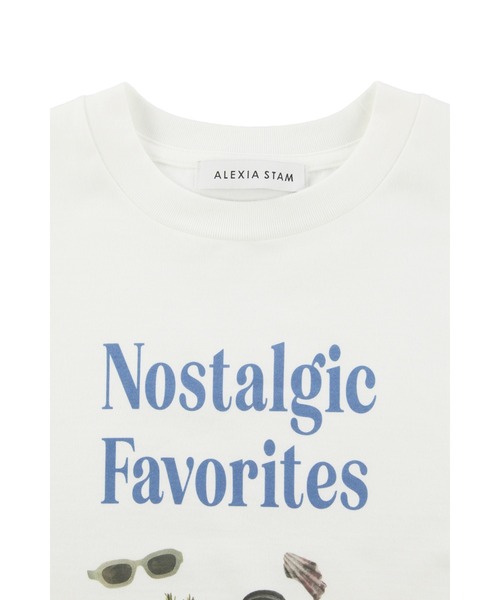 ALEXIA STAM（アリシアスタン）の「Nostalgic Favorites Tee /フロントデザインオーバーTee（Tシャツ/カットソー・レディース・ホワイト/ベージュ/チャコールグレー・FREE）」の16枚目の写真