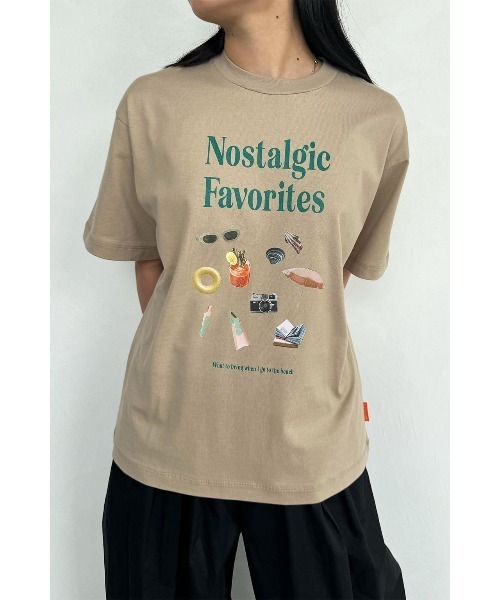 ALEXIA STAM（アリシアスタン）の「Nostalgic Favorites Tee /フロントデザインオーバーTee（Tシャツ/カットソー・レディース・ホワイト/ベージュ/チャコールグレー・FREE）」の20枚目の写真