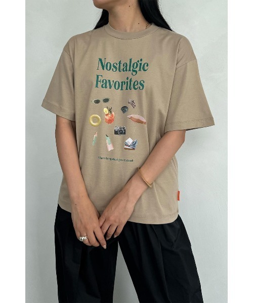 ALEXIA STAM（アリシアスタン）の「Nostalgic Favorites Tee /フロントデザインオーバーTee（Tシャツ/カットソー・レディース・ホワイト/ベージュ/チャコールグレー・FREE）」の19枚目の写真