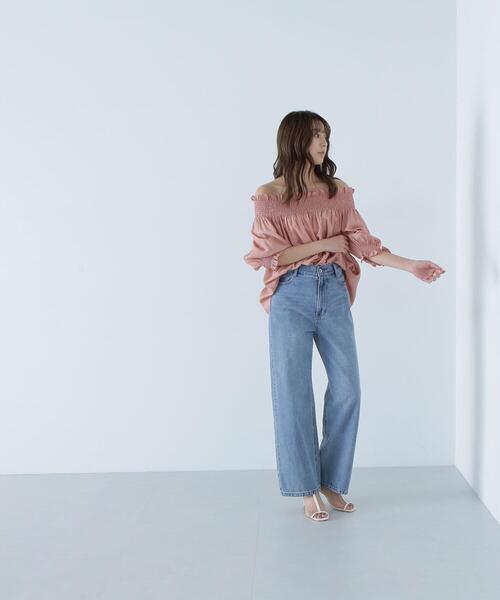 NATURAL BEAUTY BASIC(ナチュラルビューティーベーシック)の「◇シャーリングオフショルブラウス(シャツ/ブラウス・レディース・ブラック/ピンク/ブラウン・SMALL/MEDIUM)」の20枚目の写真