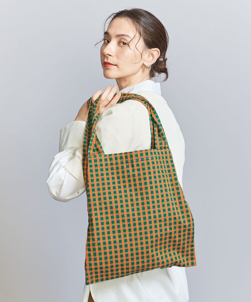 BEAUTY&YOUTH UNITED ARROWS（ビューティーアンドユースユナイテッドアローズ）の「チェック ポケッタブル トートバッグ（トートバッグ・レディース・オレンジ/イエロー・FREE）」の17枚目の写真