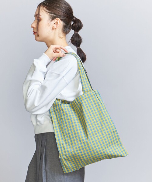 BEAUTY&YOUTH UNITED ARROWS（ビューティーアンドユースユナイテッドアローズ）の「チェック ポケッタブル トートバッグ（トートバッグ・レディース・オレンジ/イエロー・FREE）」の16枚目の写真