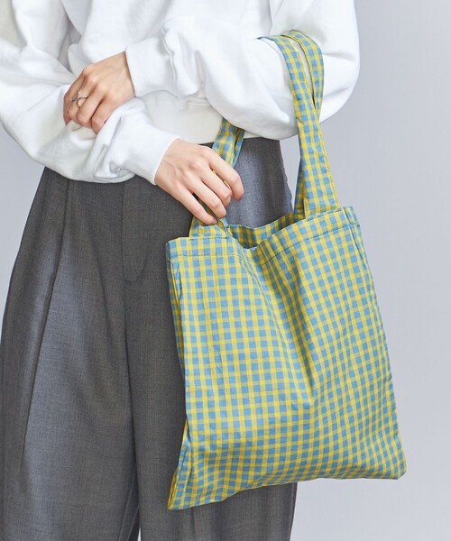 BEAUTY&YOUTH UNITED ARROWS（ビューティーアンドユースユナイテッドアローズ）の「チェック ポケッタブル トートバッグ（トートバッグ・レディース・オレンジ/イエロー・FREE）」の15枚目の写真