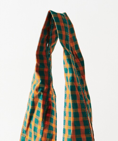 BEAUTY&YOUTH UNITED ARROWS（ビューティーアンドユースユナイテッドアローズ）の「チェック ポケッタブル トートバッグ（トートバッグ・レディース・オレンジ/イエロー・FREE）」の10枚目の写真