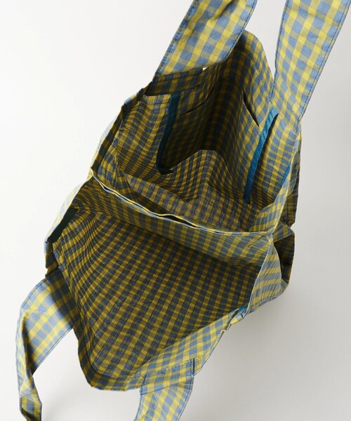 BEAUTY&YOUTH UNITED ARROWS（ビューティーアンドユースユナイテッドアローズ）の「チェック ポケッタブル トートバッグ（トートバッグ・レディース・オレンジ/イエロー・FREE）」の3枚目の写真