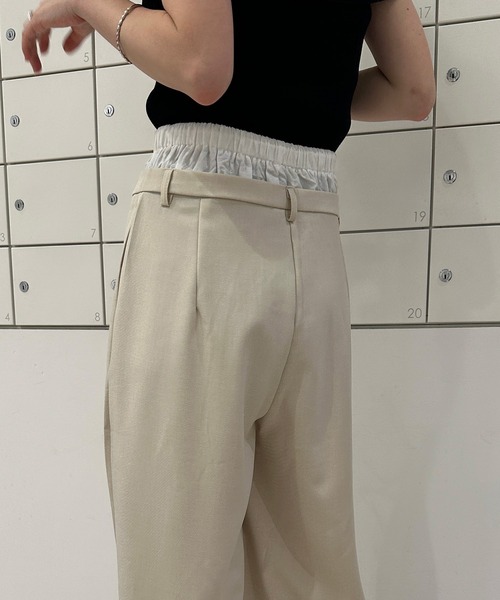 solleim(ソルレム)の「ダブルウエストルーズスラックス(その他パンツ・レディース・アイボリー/ブラック・M)」の6枚目の写真