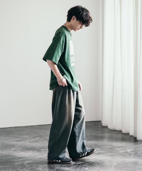 Rocky Monroe(ロッキーモンロー)の「オーバーサイズフラワーアートプリント半袖Tシャツ(Tシャツ/カットソー・メンズ・ホワイト/ネイビー/チャコール/グリーン・M/L/XL)」の22枚目の写真