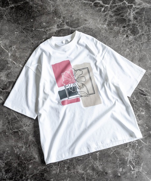 Rocky Monroe(ロッキーモンロー)の「オーバーサイズフラワーアートプリント半袖Tシャツ(Tシャツ/カットソー・メンズ・ホワイト/ネイビー/チャコール/グリーン・M/L/XL)」の16枚目の写真