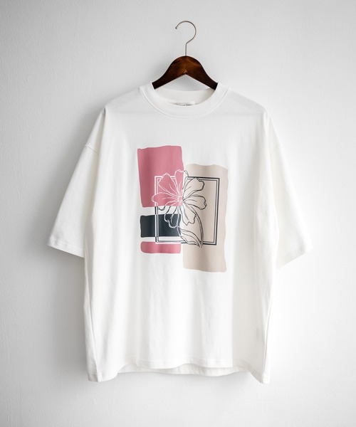 Rocky Monroe(ロッキーモンロー)の「オーバーサイズフラワーアートプリント半袖Tシャツ(Tシャツ/カットソー・メンズ・ホワイト/ネイビー/チャコール/グリーン・M/L/XL)」の14枚目の写真