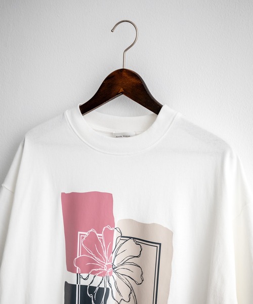 Rocky Monroe(ロッキーモンロー)の「オーバーサイズフラワーアートプリント半袖Tシャツ(Tシャツ/カットソー・メンズ・ホワイト/ネイビー/チャコール/グリーン・M/L/XL)」の12枚目の写真
