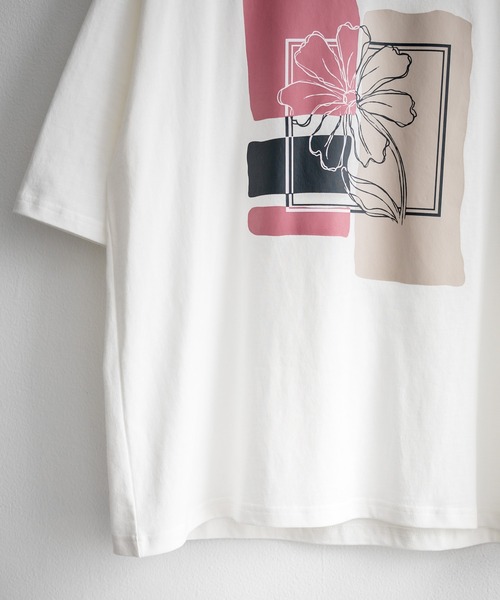Rocky Monroe(ロッキーモンロー)の「オーバーサイズフラワーアートプリント半袖Tシャツ(Tシャツ/カットソー・メンズ・ホワイト/ネイビー/チャコール/グリーン・M/L/XL)」の11枚目の写真