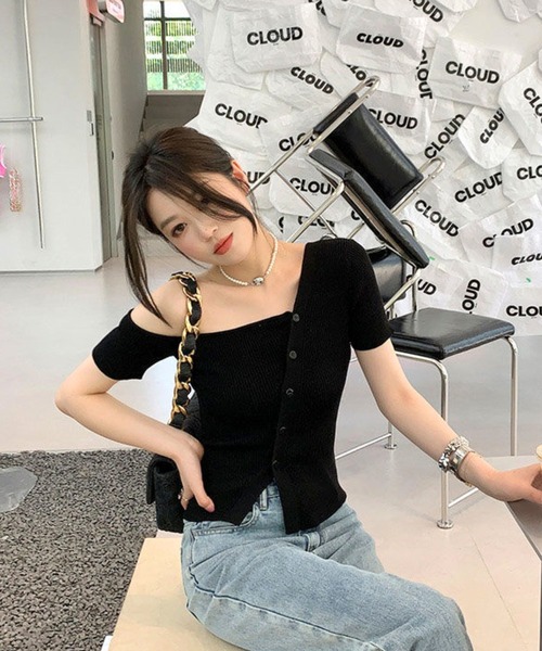 sevens(セブンズ)の「【sevens】肩出しハーフカーディガン(カーディガン/ボレロ・レディース・ホワイト/ブラック・FREE)」の3枚目の写真