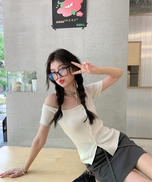 sevens(セブンズ)の「【sevens】肩出しハーフカーディガン(カーディガン/ボレロ・レディース・ホワイト/ブラック・FREE)」の9枚目の写真