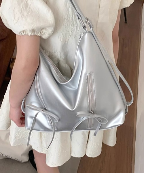 Dita Muaj.（ディータムアージュ）の「【リュックにもなる3WAY】リボンファスナーショルダーBAG（ショルダーバッグ・レディース・アイボリー/ピンク/シルバー/ブラック・FREE）」の16枚目の写真