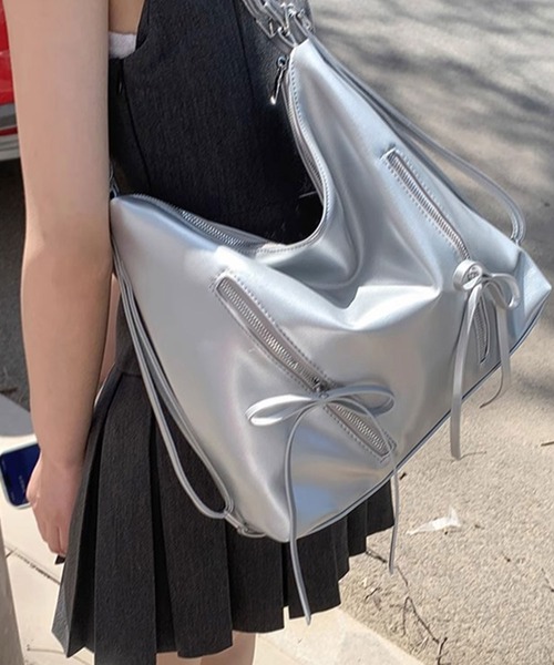 Dita Muaj.（ディータムアージュ）の「【リュックにもなる3WAY】リボンファスナーショルダーBAG（ショルダーバッグ・レディース・アイボリー/ピンク/シルバー/ブラック・FREE）」の18枚目の写真