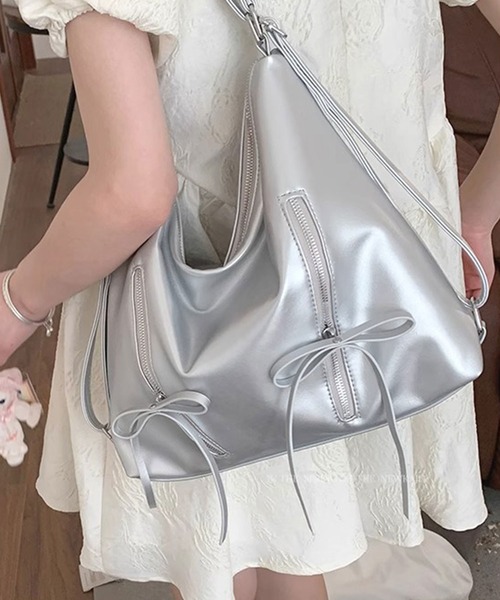 Dita Muaj.（ディータムアージュ）の「【リュックにもなる3WAY】リボンファスナーショルダーBAG（ショルダーバッグ・レディース・アイボリー/ピンク/シルバー/ブラック・FREE）」の15枚目の写真