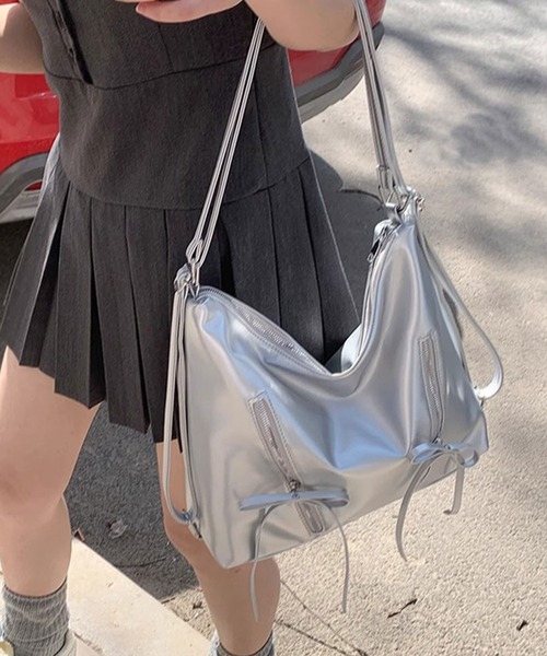 Dita Muaj.（ディータムアージュ）の「【リュックにもなる3WAY】リボンファスナーショルダーBAG（ショルダーバッグ・レディース・アイボリー/ピンク/シルバー/ブラック・FREE）」の14枚目の写真