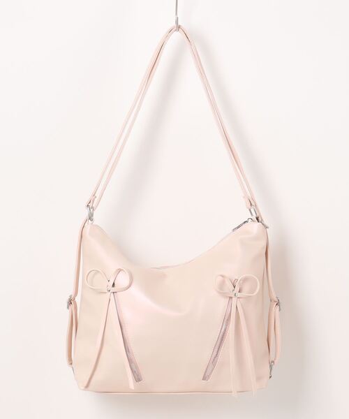リュックにもなる3WAY】リボンファスナーショルダーBAG