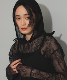 Ray BEAMS | Ray BEAMS / レース シアー フーディー(Tシャツ/カットソー)