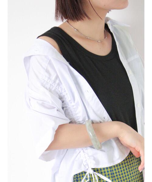 ehka sopo（エヘカソポ）の「ハートパターンメッシュタンクトップ（タンクトップ・レディース・グレー/キナリ/ブラック/オフホワイト・F）」の3枚目の写真