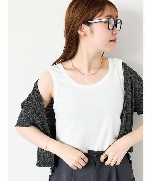 ehka sopo（エヘカソポ）の「ハートパターンメッシュタンクトップ（タンクトップ・レディース・グレー/キナリ/ブラック/オフホワイト・F）」の5枚目の写真