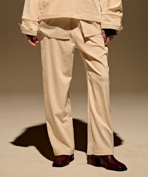 kha:ki（カーキ）の「「KHA:KI/カーキ」ダブルベロアイージーパンツ（その他パンツ・レディース・オレンジ/オフホワイト/ブラウン・1/2）」の2枚目の写真