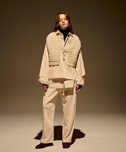 kha:ki（カーキ）の「「KHA:KI/カーキ」ダブルベロアイージーパンツ（その他パンツ・レディース・オレンジ/オフホワイト/ブラウン・1/2）」の4枚目の写真