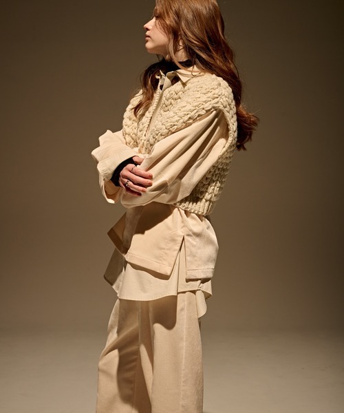 kha:ki（カーキ）の「「KHA:KI/カーキ」ダブルベロアイージーパンツ（その他パンツ・レディース・オレンジ/オフホワイト/ブラウン・1/2）」の7枚目の写真