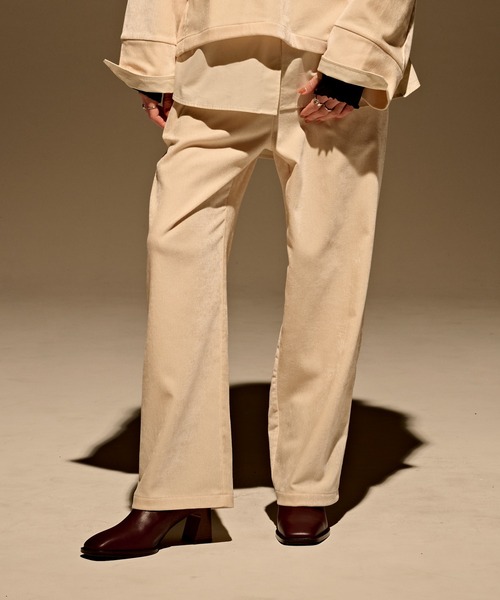 kha:ki（カーキ）の「「KHA:KI/カーキ」ダブルベロアイージーパンツ（その他パンツ・レディース・オレンジ/オフホワイト/ブラウン・1/2）」の8枚目の写真