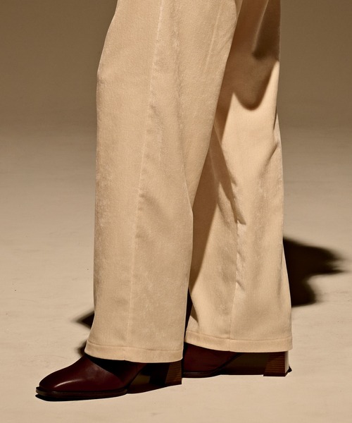 kha:ki（カーキ）の「「KHA:KI/カーキ」ダブルベロアイージーパンツ（その他パンツ・レディース・オレンジ/オフホワイト/ブラウン・1/2）」の10枚目の写真