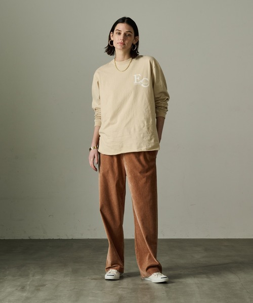 kha:ki（カーキ）の「「KHA:KI/カーキ」ダブルベロアイージーパンツ（その他パンツ・レディース・オレンジ/オフホワイト/ブラウン・1/2）」の12枚目の写真