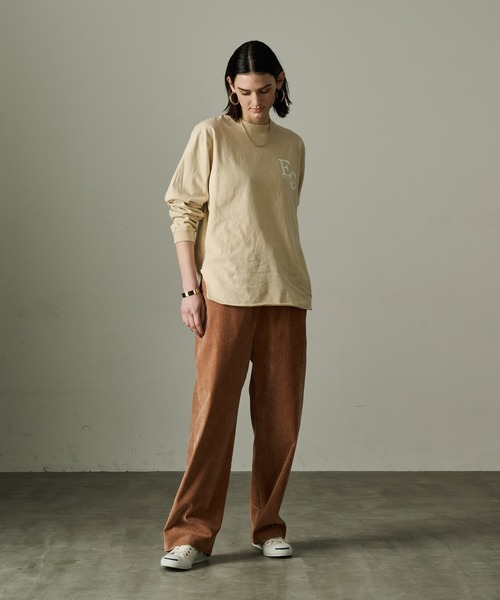 kha:ki（カーキ）の「「KHA:KI/カーキ」ダブルベロアイージーパンツ（その他パンツ・レディース・オレンジ/オフホワイト/ブラウン・1/2）」の14枚目の写真