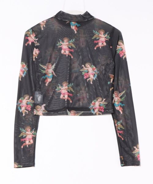 Mayree（メイリー）の「【Mayree】 天使柄 シースルー シアー メッシュ ハイネック タートル（Tシャツ/カットソー・レディース・ブラック・FREE）」の7枚目の写真