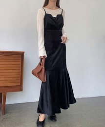FILLOU（FILLOU）の「フロントデザインべロアキャミワンピース（ワンピース）」