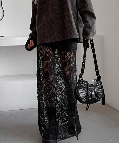 LYEON(リヨン)の「レースシアーロングスカート(スカート・レディース・ブラック・SMALL/MEDIUM/LARGE)」の13枚目の写真
