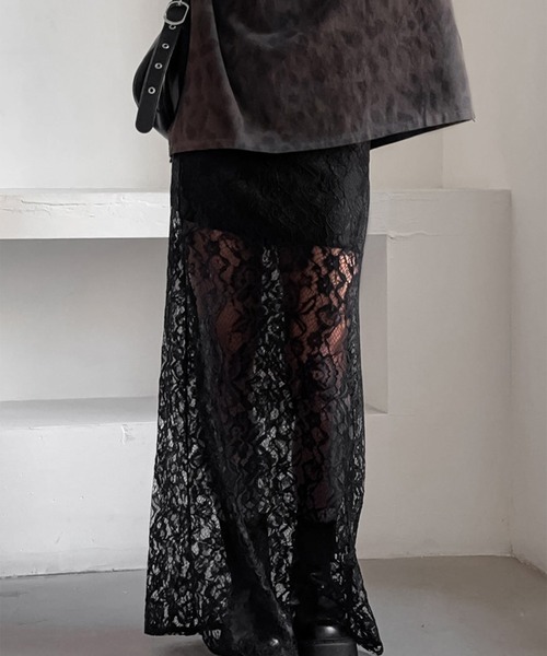 LYEON(リヨン)の「レースシアーロングスカート(スカート・レディース・ブラック・SMALL/MEDIUM/LARGE)」の8枚目の写真