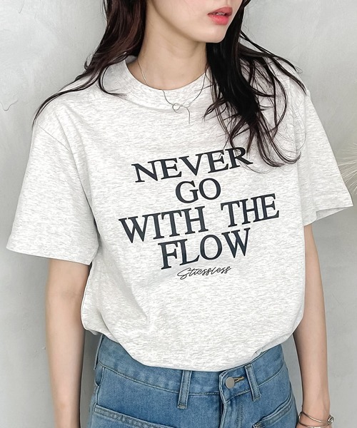 madrepadre(マドレパドレ)の「ワードプリントTシャツ(Tシャツ/カットソー・レディース・ホワイト/グレー/ブラック・FREE)」の3枚目の写真