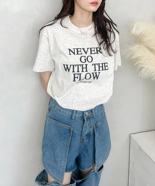 madrepadre(マドレパドレ)の「ワードプリントTシャツ(Tシャツ/カットソー・レディース・ホワイト/グレー/ブラック・FREE)」の12枚目の写真