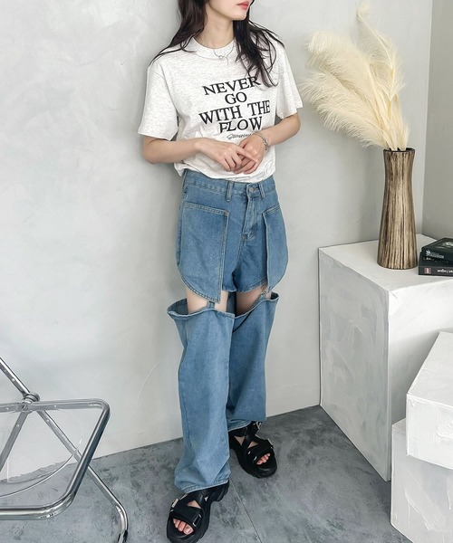 madrepadre(マドレパドレ)の「ワードプリントTシャツ(Tシャツ/カットソー・レディース・ホワイト/グレー/ブラック・FREE)」の10枚目の写真