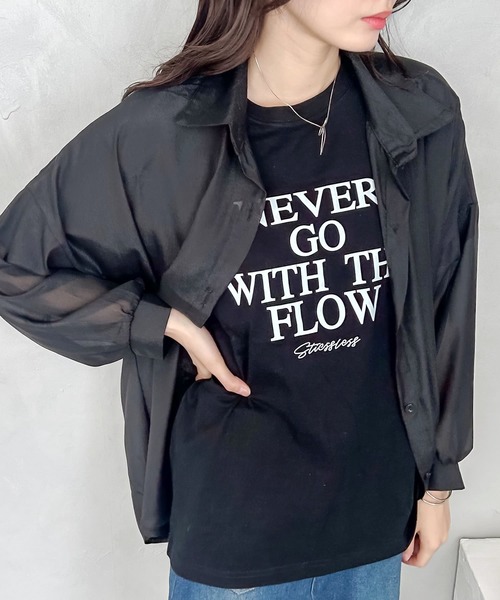 madrepadre(マドレパドレ)の「ワードプリントTシャツ(Tシャツ/カットソー・レディース・ホワイト/グレー/ブラック・FREE)」の8枚目の写真