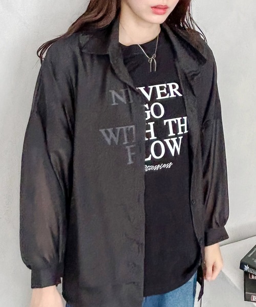 madrepadre(マドレパドレ)の「ワードプリントTシャツ(Tシャツ/カットソー・レディース・ホワイト/グレー/ブラック・FREE)」の7枚目の写真
