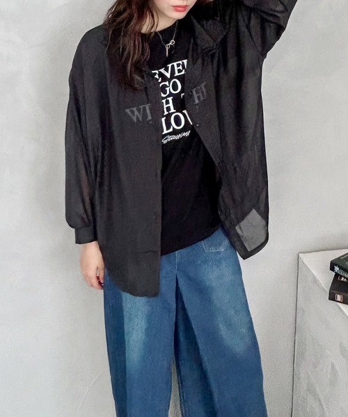 madrepadre(マドレパドレ)の「ワードプリントTシャツ(Tシャツ/カットソー・レディース・ホワイト/グレー/ブラック・FREE)」の5枚目の写真