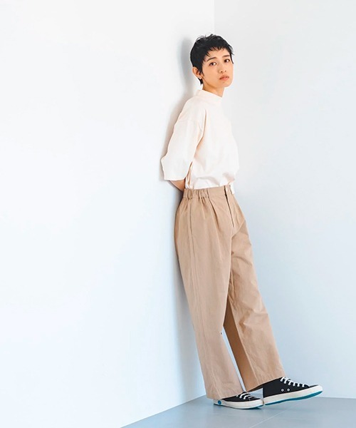 D（ディー）の「コットンリネン ワッシャーウェザー パンツ（その他パンツ・レディース・ベージュ/グレー系その他/ブラウン・MEDIUM）」の8枚目の写真