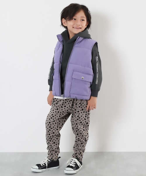 devirock（デビロック）の「洗える ファイバーダウン オーバーサイズ ベスト（ダウンベスト・キッズ・スミクロ/パープル系/アイボリー・100cm/110cm/120cm/130cm/140cm/150cm/160cm）」の6枚目の写真