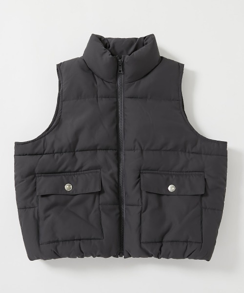 devirock（デビロック）の「洗える ファイバーダウン オーバーサイズ ベスト（ダウンベスト・キッズ・スミクロ/パープル系/アイボリー・100cm/110cm/120cm/130cm/140cm/150cm/160cm）」の9枚目の写真