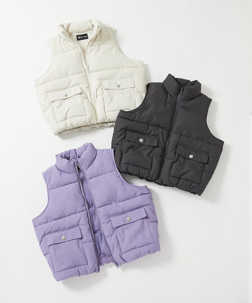 devirock（デビロック）の「洗える ファイバーダウン オーバーサイズ ベスト（ダウンベスト・キッズ・スミクロ/パープル系/アイボリー・100cm/110cm/120cm/130cm/140cm/150cm/160cm）」の17枚目の写真