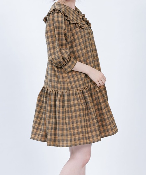 MARY QUANT（マリークワント）の「フリルBIGカラー ワンピース