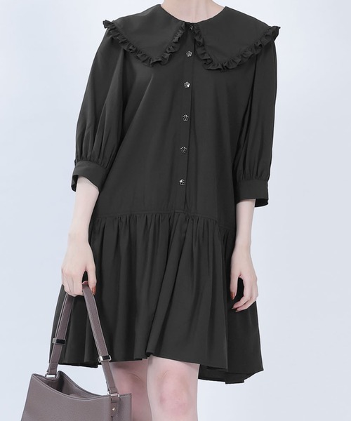 MARY QUANT（マリークワント）の「フリルBIGカラー ワンピース