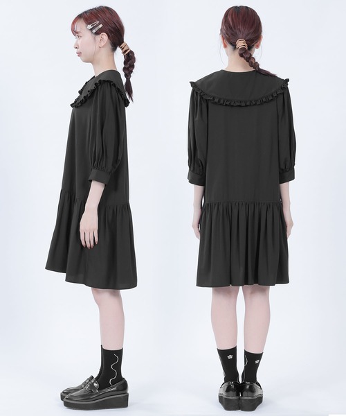 【期間限定値下げ】マリークワント フリルBIGカラーワンピース MARY QUANT（マリークワント）の「フリルBIGカラー ワンピース